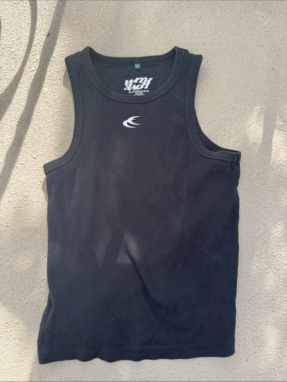Men's Black Tank Top with Center Logo - Unknown Brand